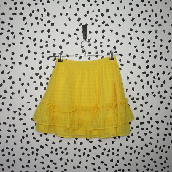 House of Harlow 1960 x Revolve Yellow Soledad Tiered Ruffle Hem Mini Skirt - Picture 5 of 10